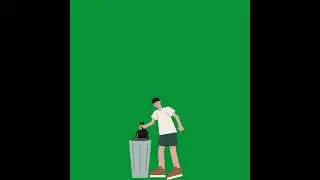 Used dustbine green screen animation video 