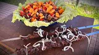 Салат с ШАШЛЫКОМ из Куриной Печени. Сборка Мусоросжигательной печи.