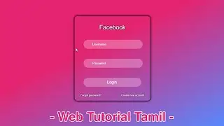 Pure Facebook page Login in Html and CSS Web Tutorial Tamil #html #css #trending #facebook #trending