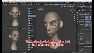 Membuat Moster Bertanduk di Blender 2.81 Part 3 - Memberikan Mata