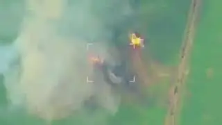 #Russian artillery fire on #Ukrainian positions in the Krasnyi Lyman region