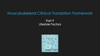 Musculoskeletal Clinical Translation Framework. Part 9: Lifestyle Factors