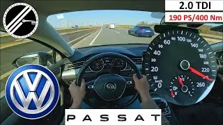 VW Passat Variant B8 2.0 TDI DSG | 190 PS | Top Speed Drive German Autobahn No Speed Limit POV