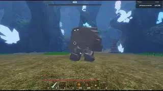 Fighting Kor (Islands/Skyblock) with only the Tidal Spellbook (and no food) (not too efficient)