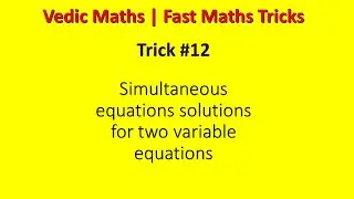 Simultaneous equations solutions for two variable equations | Maths Tricks #12