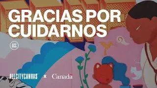 Mural "Gracias por cuidarnos" de Eva Bracamontes y WhatIsAdam