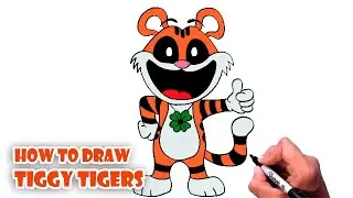 How to Draw Tiggy Tigers | Poppy Playtime - Fanmade Smiling Critters step by step tutorial