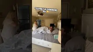 “Sleeping” in Grandmoms Bed 😂