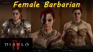Diablo 4, female most beautiful cute Barbarian, character customization