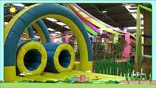 Супер Длинный Батут в Парке Развлечений. Amusement Park. Trampolines