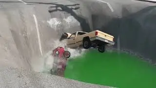 Cars vs Giant Pit Sinkhole | BeamNG Drive -- EPIC Compilation # 4