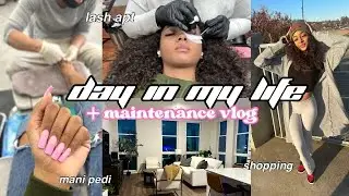 day in my life | maintenance vlog *lashes + nails* | new apartment shopping | Living Alone at 20