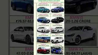 All BMW Car's & Price List 2025 |P-1| 