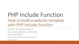 10.2.3: How to build a website template with PHP inculde function