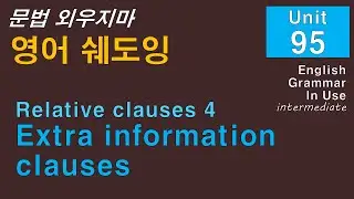 문법 외우지마! Unit 95 extra information clause 소리 듣고 말하기로 익히자.