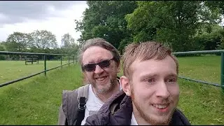 A  terrifying  ride for our lofty pair !  (All The Miniature Railways:  Abbotsfield Park)