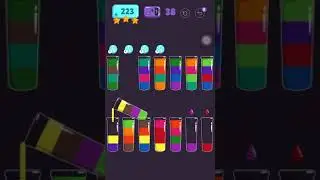 Cups - water sort puzzle | level 223 | ⭐️⭐️⭐️