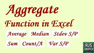 Excel aggregate function with ignoring errors | hidden rows | Excel Tutoring