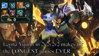 Invincible Duo: Leona & Yuumi's Unkillable Rampage in League's 2v2v2v2 Chaos!