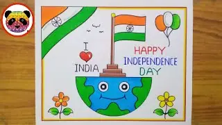 Independence Day Drawing / Independence Day Drawing Easy Steps / Independence Day Poster Drawing