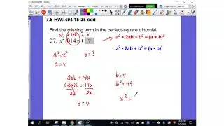 Alg 1 - 7.5 HW Solutions