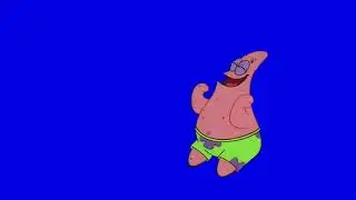 SpongeBob SquarePants, Happy Patrick (blue screen)(4k)[Short]