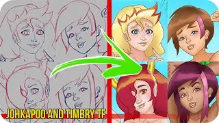 Johkapoo and Timbry Transformation - Steps Digital Painting Tutorial
