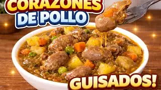 Recipe for braised chicken hearts. Quick and easy recipe. #video