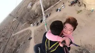 Тандем прыжок с веревки. Роупджампинг.