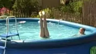 Kids showing off in the pool