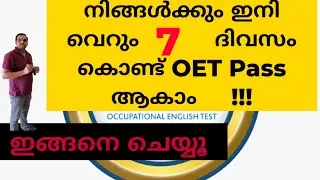 CRACK OET IN JUST 7 DAYS/OET STUDY PLAN