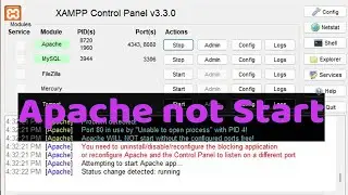 Apache Not Start in Xampp Server. 