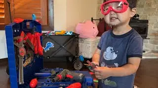 Toddler Workbench Toy With WORKING Drill!