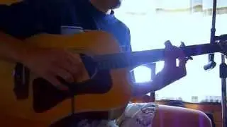 Freestyle Acoustic 6-String, Metal Pipe Slide Guitar Jam with 5th Fret Capo