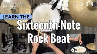 Sixteenth-Note Rock Beat - Beginner Drum Lesson