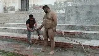 Shan pehlwan new bath video after evening training session in cool weather # motivating # viralviedo
