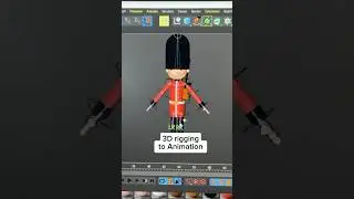 3D rigging to Animating a London guard 💂. #design #art #3d