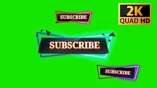 Neon animation green screen subscribe