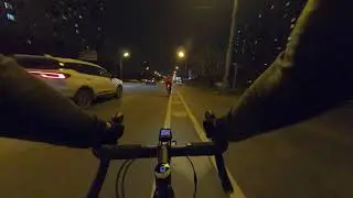 Cycling through evening Moscow