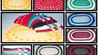 SOME OVAL CARPETS TWO COLORS, MADE OF CROCHET!