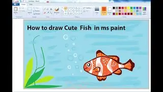 #How to draw Cute  Fish 🐟 in ms paint  for kids 2024 Easy Step by Step  tutorials