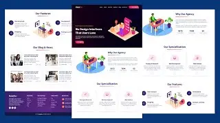 How to Design Agency Website Using HTML, CSS, and JavaScript | Free Source Code