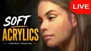 Live acrylic painting - How to paint a portrait in Acrylics