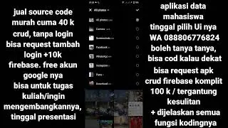 cara membuat aplikasi android CRUD firebase lengkap bahasa java
