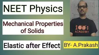 NEET-Physics:- Mechanical Properties of Solids; Elastic after effect.