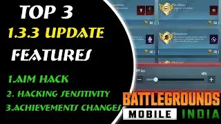 Top 3 Features in new Update in Pubg mobile | aim 🔐 | new sensitivity | Achievements changed