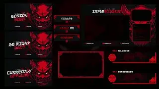 [FREE] Twitch Overlay Pack – Red Oni Mask Theme for OBS & Streamlabs (2025)