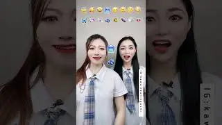 Funny Sisters Emoji Eating Challenge | #asmr #food #funny #shorts