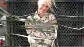 Army Girl Taped Up To Truck In Iraq
