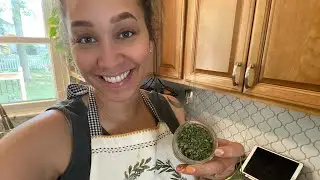 Dehydrating Garlic Scapes and Processing Herbs |  Preserving The Harvest